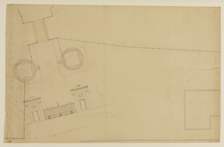 216154 Plattegrond van de Weerdpoort met de voorgelegen brug over de Stadsbuitengracht te Utrecht; met intekening van ...